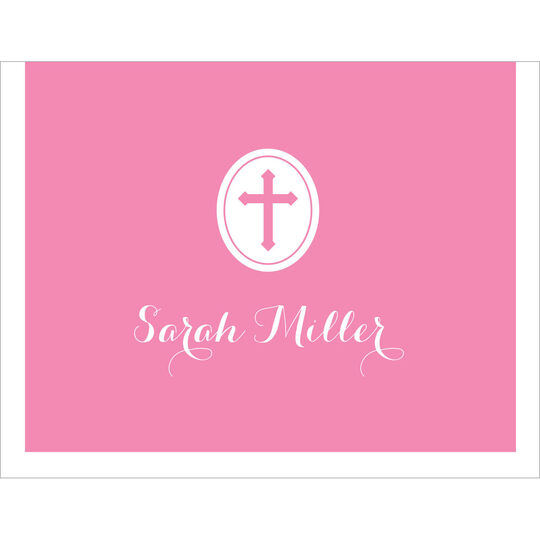 Pink Cross Folded Note Cards